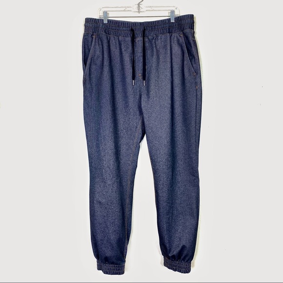 Stretch Joggers Sweats Blue XL Pull-On Denim Look Workout Pants Loungewear - Picture 16 of 16